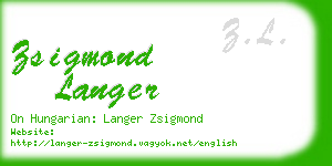zsigmond langer business card